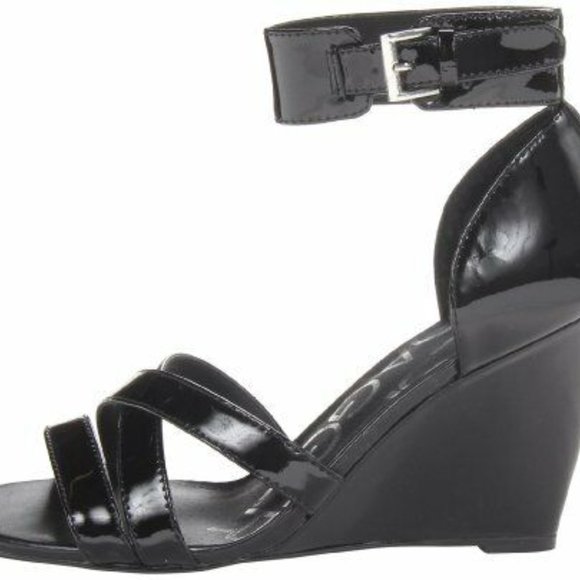 Brand New Kelsi Dagger Black Wedge Sandal 8.5 - Picture 9 of 9